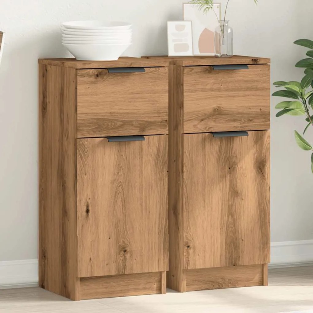 vidaXL Sideboards 2 τεμάχια Artisan Oak 30x30x70cm Κατασκευασμένο ξύλο