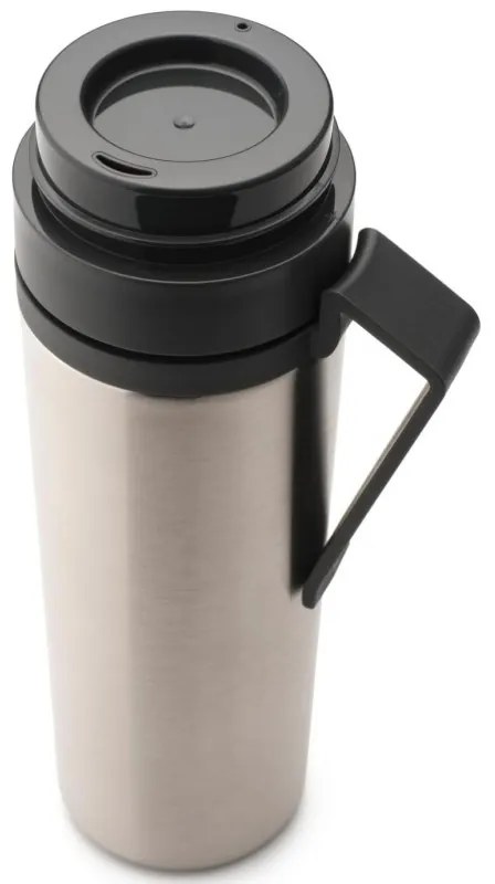 Μπουκάλι θερμότητας Brabantia Make&Take 1008487, 500 ml, διπλά τοιχώματα, χωρίς BPA, Inox/σκούρο γκρι