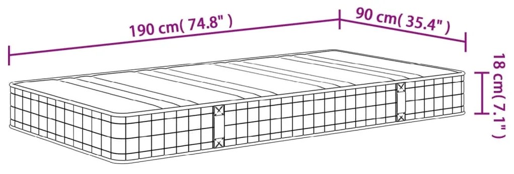 ΣΤΡΩΜΑ ΜΕ BONNELL SPRINGS MEDIUM 90X190 ΕΚ. ΜΟΝΟ 372928