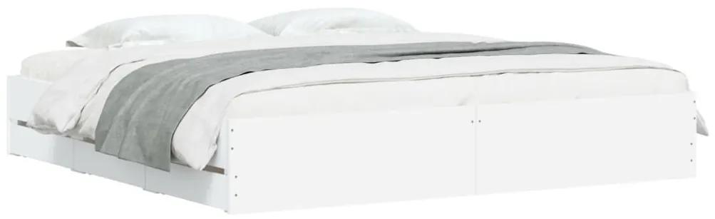 Πλαίσιο Κρεβατιού με Συρτάρια Λευκό 160x200 εκ. Επεξεργ. Ξύλο - Λευκό