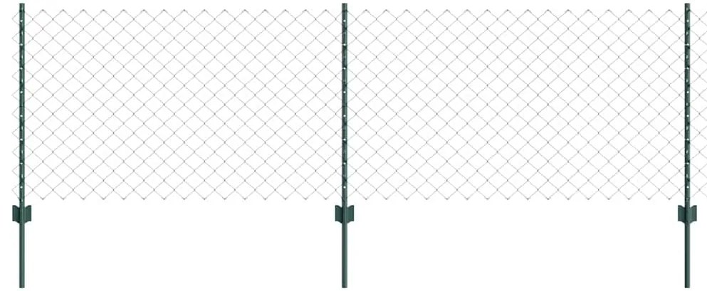 vidaXL Φράχτης με Στήλες. Πράσινο 0.8 x 25 m Ατσάλι