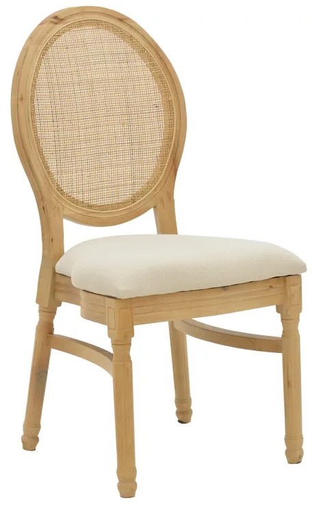 Καρέκλα Canco φυσικό rubberwood-φυσικό rattan 50x53x98εκ Υλικό: RUBBERWOOD - RATTAN - FABRIC CUSHION 263-000032