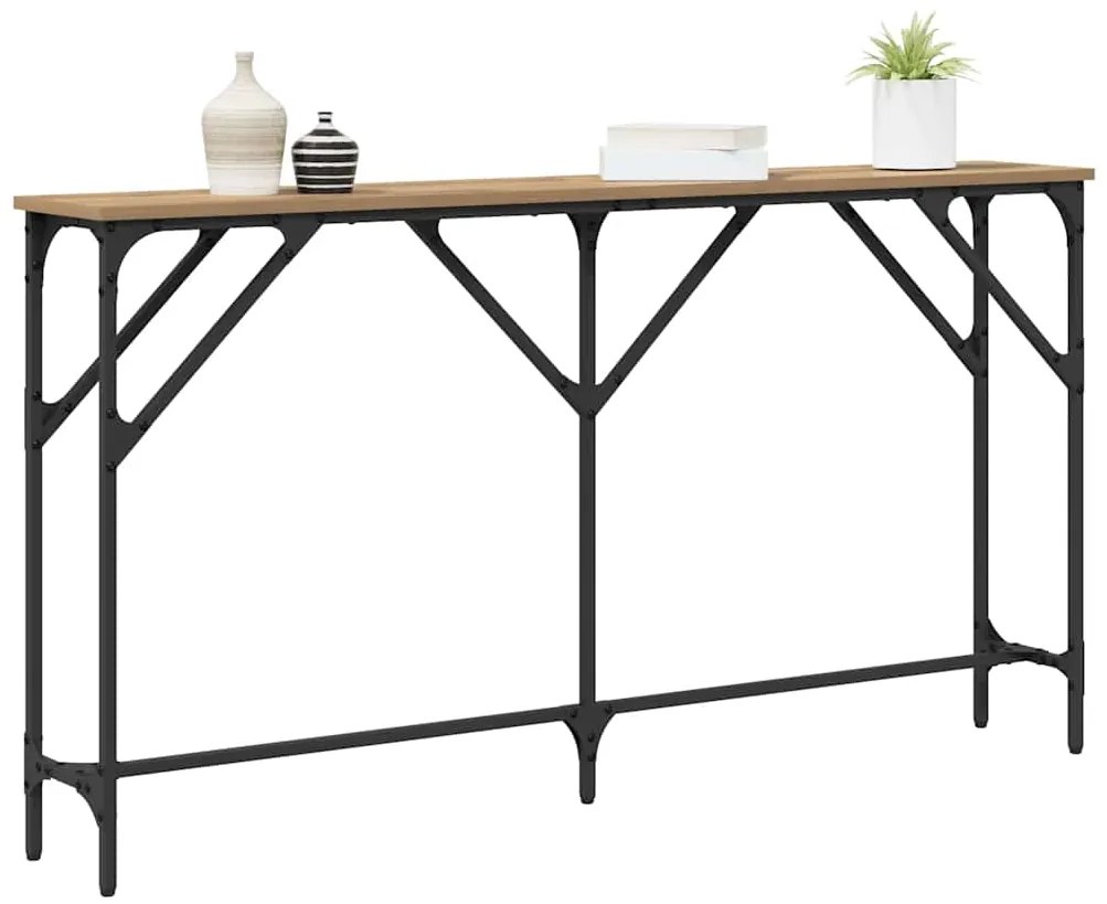 vidaXL Τραπέζι κονσόλας artisan δρυς 140 x 23 x 75 cm