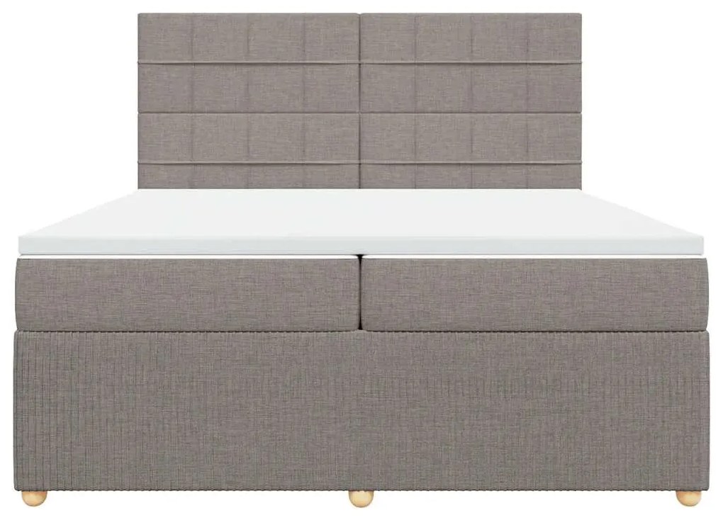 vidaXL Κρεβάτι Boxspring με Στρώμα Taupe 200x200 εκ. Υφασμάτινο