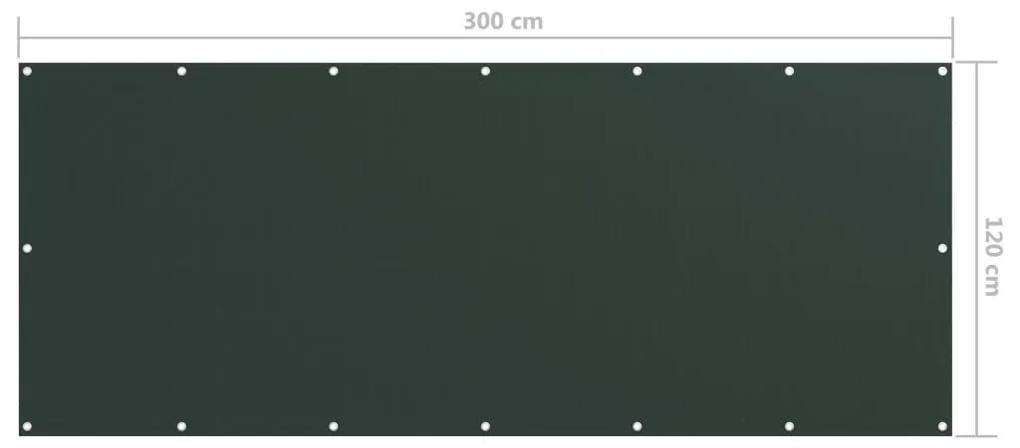 Διαχωριστικό Βεράντας Σκούρο Πράσινο 120x300 εκ. Ύφασμα Oxford - Πράσινο