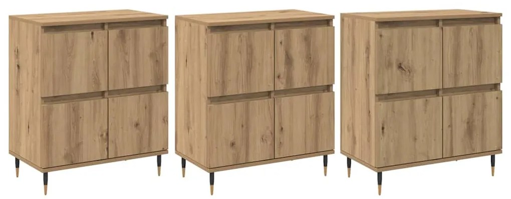 vidaXL Παραδοσιακά Πλευρικά Έπιπλα 3 pcs artisan δρυς 180 x 35 x 70 εκ