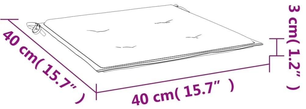Μαξιλάρια Καρέκλας 2 τεμ. Σχέδιο Φύλλων 40x40x4 εκ. Υφασμάτινα 361023