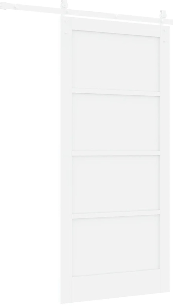 vidaXL Συρόμενη Πόρτα με Σετ Υλικών Λευκό 93x202 εκ Συμπαγούς Ξύλου Πεύκου