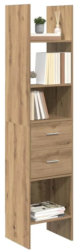 vidaXL Βιβλιοθήκη artisan δρυς 40 x 35 x 180 εκ. Επεξεργασμένο ξύλο