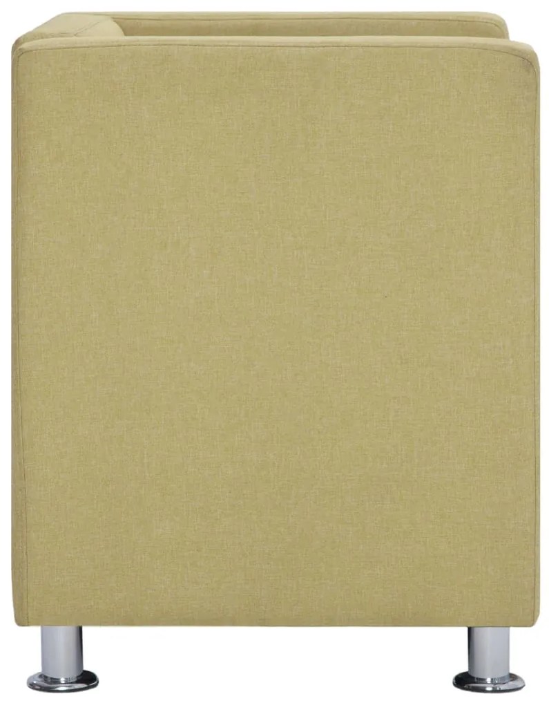 vidaXL Πολυθρόνα Cube Πράσινη Υφασμάτινη