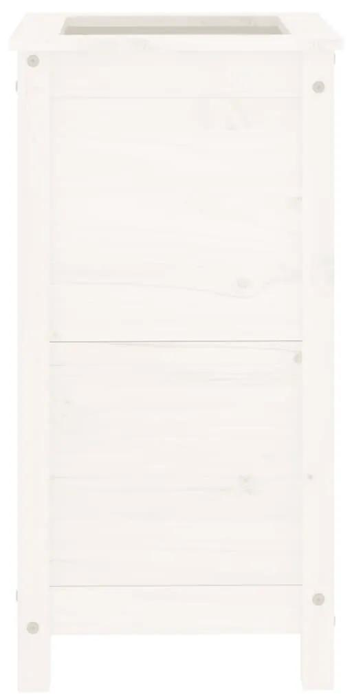 vidaXL Ζαρντινιέρα Λευκή 40 x 40 x 78 εκ. από Μασίφ Ξύλο Πεύκου