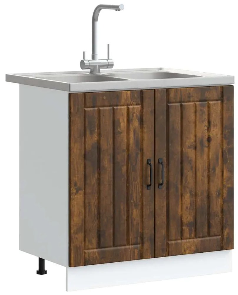 vidaXL Ντουλάπα Κουζίνας με πόρτα Lucca 2 pcs Καφέ 80 x 46 x 81.5 εκ