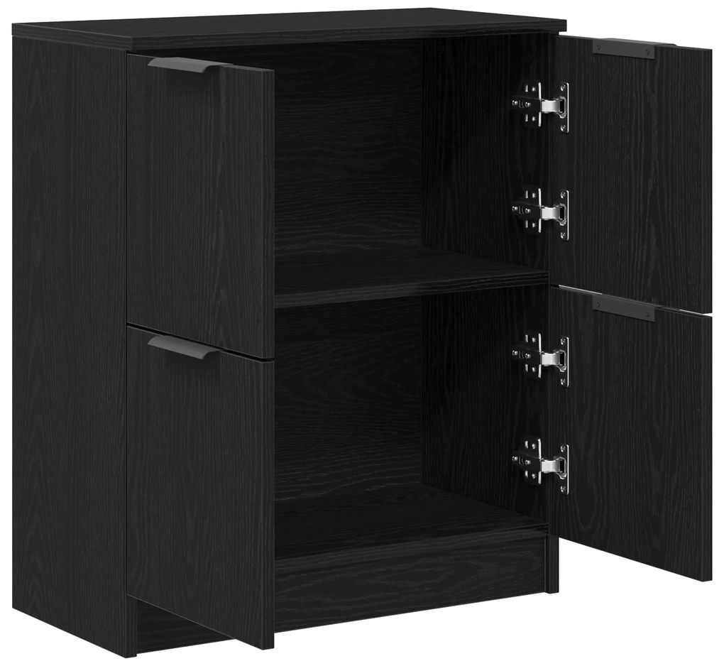 vidaXL Μαύρος Δρυς Μπουφές - 60 x 30 x 70 εκ. - Κατασκευασμένος από Επεξεργασμένο Ξύλο