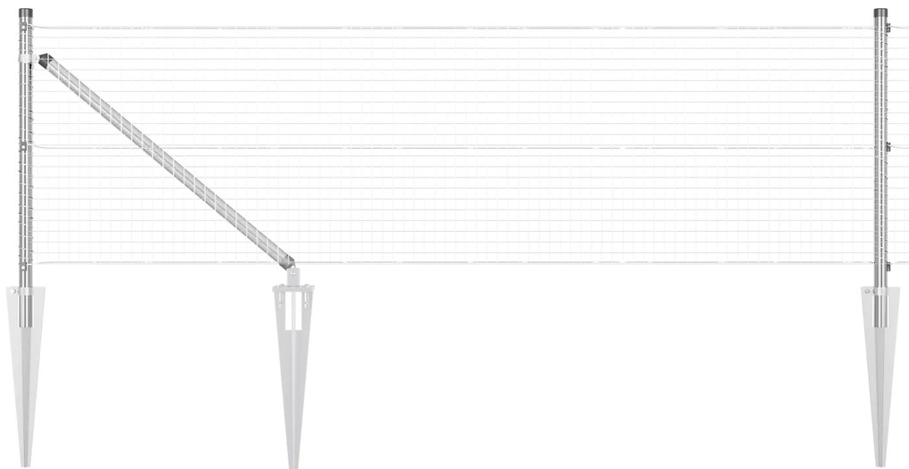 vidaXL Φράκτης Welded Wire με 13 Στερεώματα 0.8x100 μ Γαλβανισμένος Χάλυβας