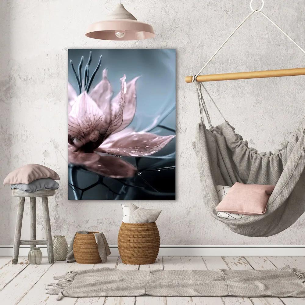 Πίνακας σε καμβά με ρόζ λουλούδια KNV1515 30cm x 40cm