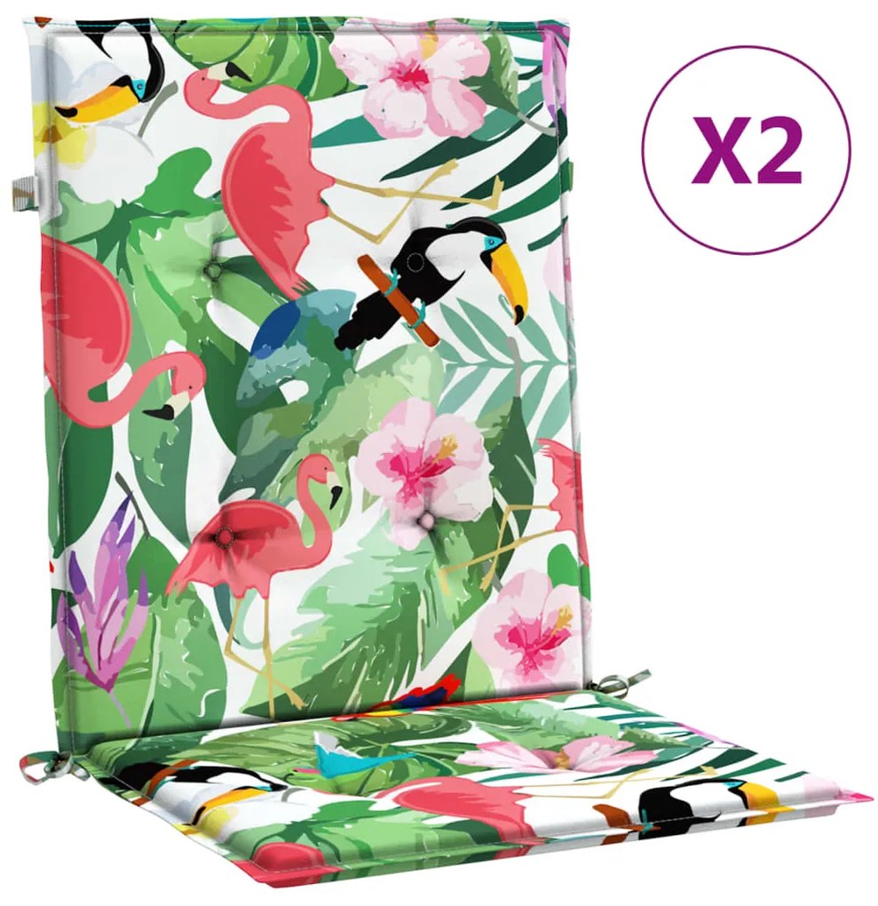 vidaXL Μαξιλάρια Καρέκλας με Πλάτη 2 τεμ. Πολύχρωμα Υφασμάτινα