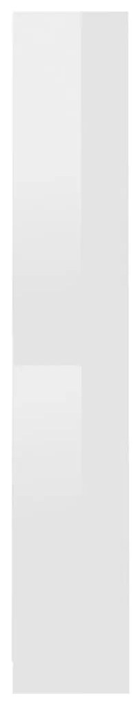 Βιβλιοθήκη με 4 Ράφια Γυαλιστερό Λευκό 40x24x142 εκ Μοριοσανίδα - Λευκό