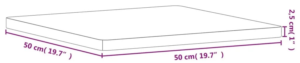 Επιφάνεια Τραπεζιού Τετράγωνη Ø80x2,5 εκ. Μασίφ Ξύλο Οξιάς - Καφέ