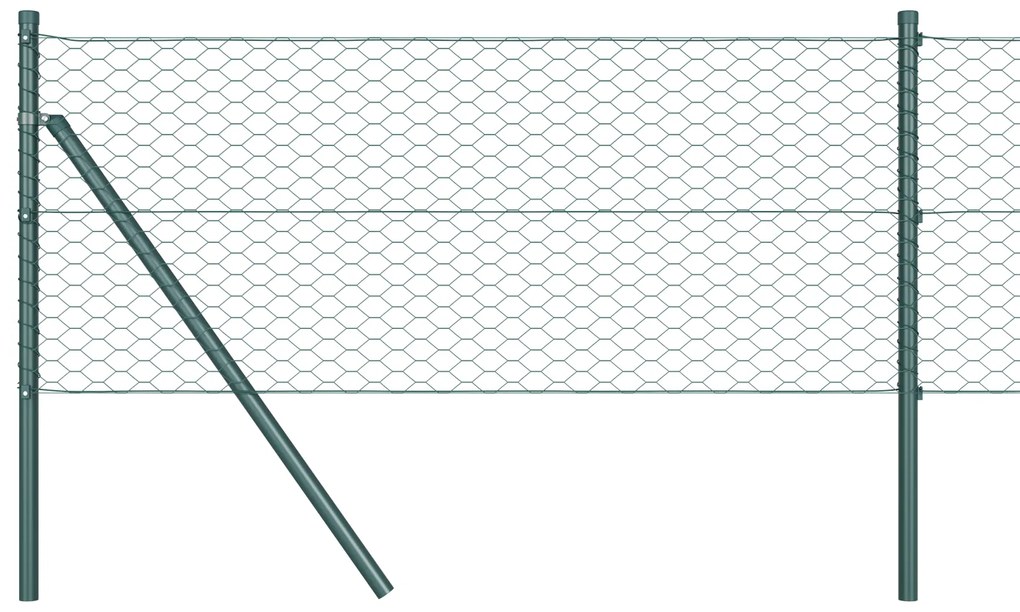 vidaXL Εξάγωνος Φράχτης Γκρίζος Πράσινο 2500 x 40 x 0.09 εκ