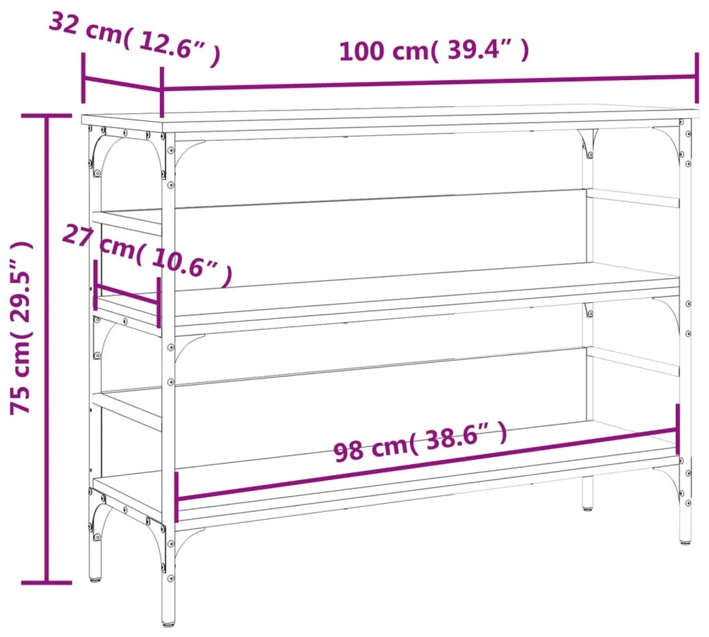 ΤΡΑΠΕΖΙ ΚΟΝΣΟΛΑ ΓΚΡΙ SONOMA 100X32X75 ΕΚ. ΕΠΕΞΕΡΓΑΣΜΕΝΟ ΞΥΛΟ 839061