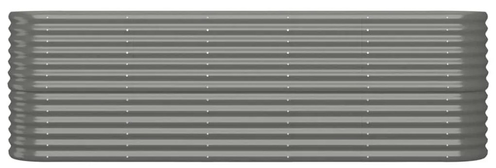 Ζαρντινιέρα Γκρι 224x40x68 εκ. Ατσάλι με Ηλεκτρ. Βαφή Πούδρας - Γκρι