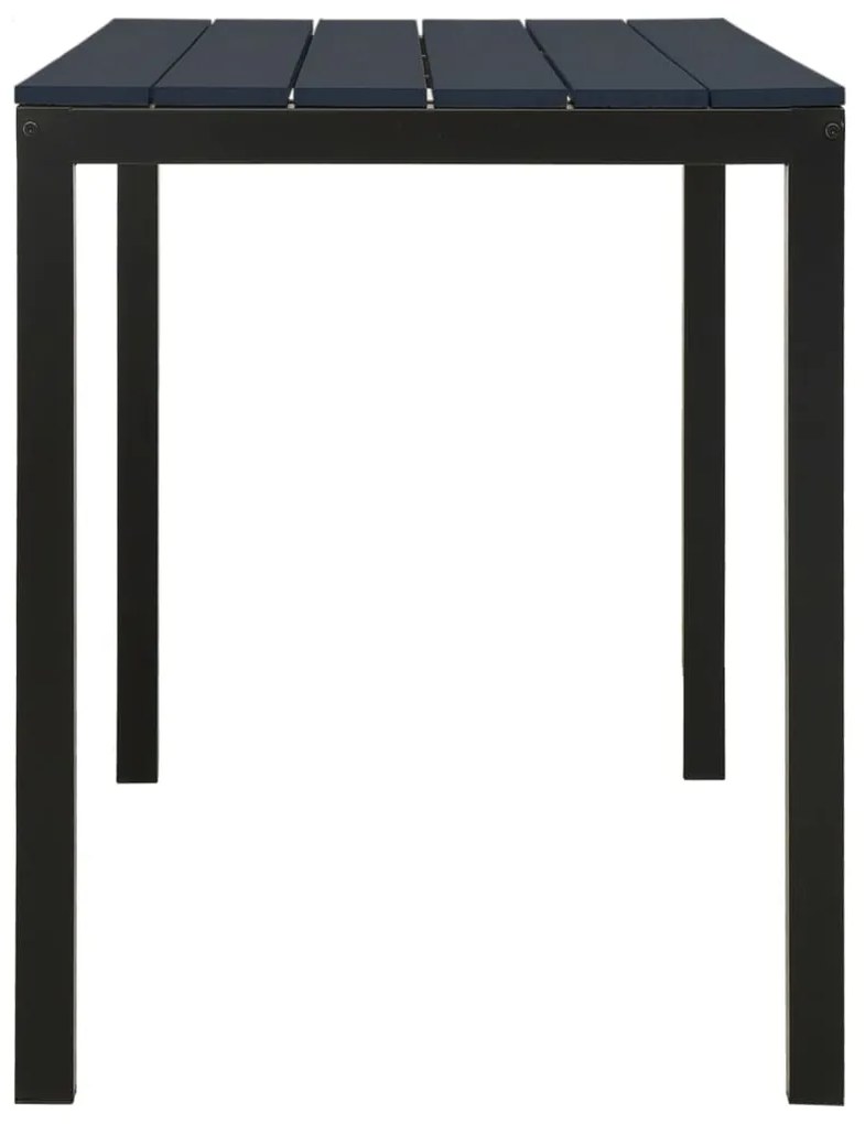 vidaXL Σετ Τραπεζαρίας Κήπου 3 Τεμαχίων Μαύρο από Ατσάλι / WPC