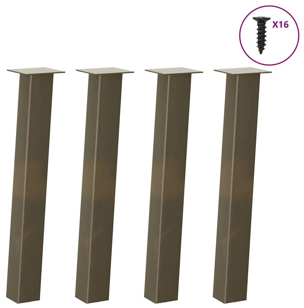 Πόδια Κονσόλας 4 τεμ. από Φυσικό Ατσάλι 72 εκ. Ατσάλι