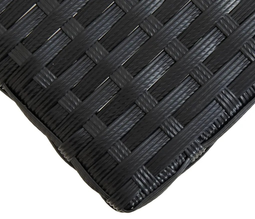 vidaXL Πάγκος Κήπου Μαύρος 120 εκ. Συνθετικό Ρατάν/Μασίφ Ξύλο Ακακίας