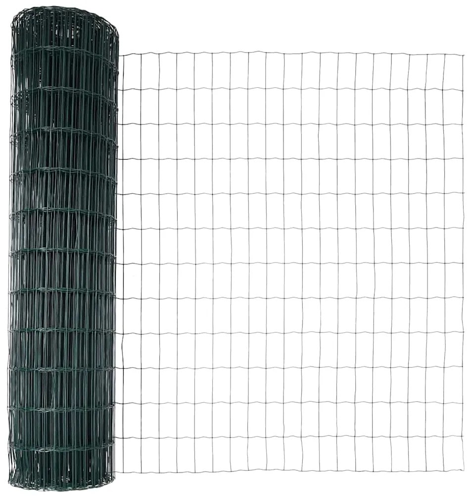 vidaXL Φράχτης Εuro Πράσινο 1,2 x 25 m Σίδηρος με επικάλυψη PVC