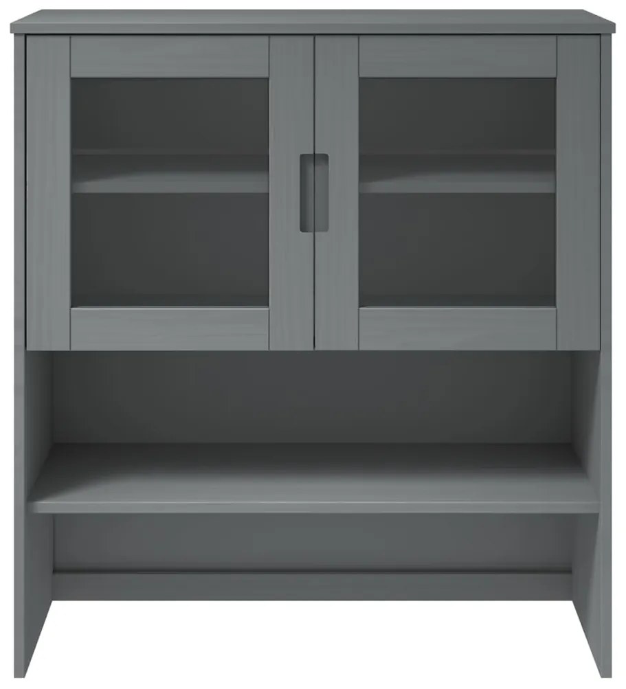 vidaXL Πάνω Μέρος Ντουλαπιού MOLDE Γκρι 90x35x100 εκ. Μασίφ Πεύκο