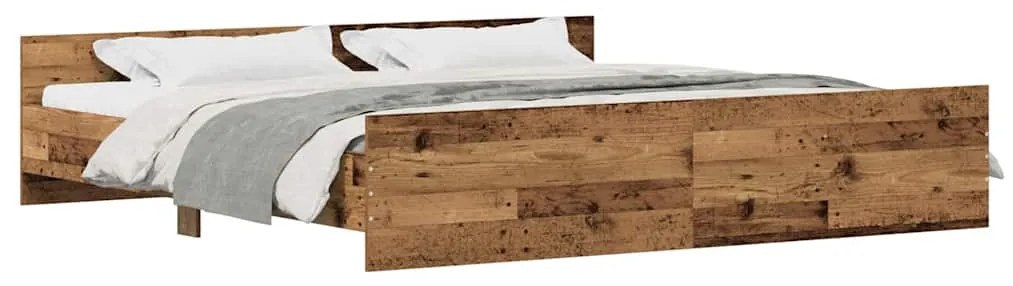 vidaXL Σκελετός Κρεβατιού Παλαιό ξύλο 200 x 200 cm Επεξεργασμένο ξύλο