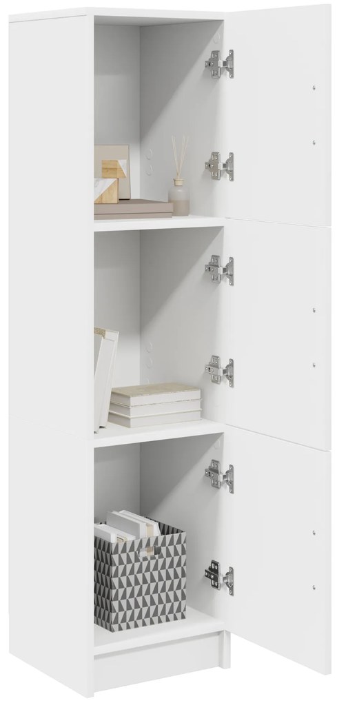 vidaXL Ψηλή Ντουλάπα Λευκό 31,5 x 32 x 124 εκ Επεξεργασμένο ξύλο