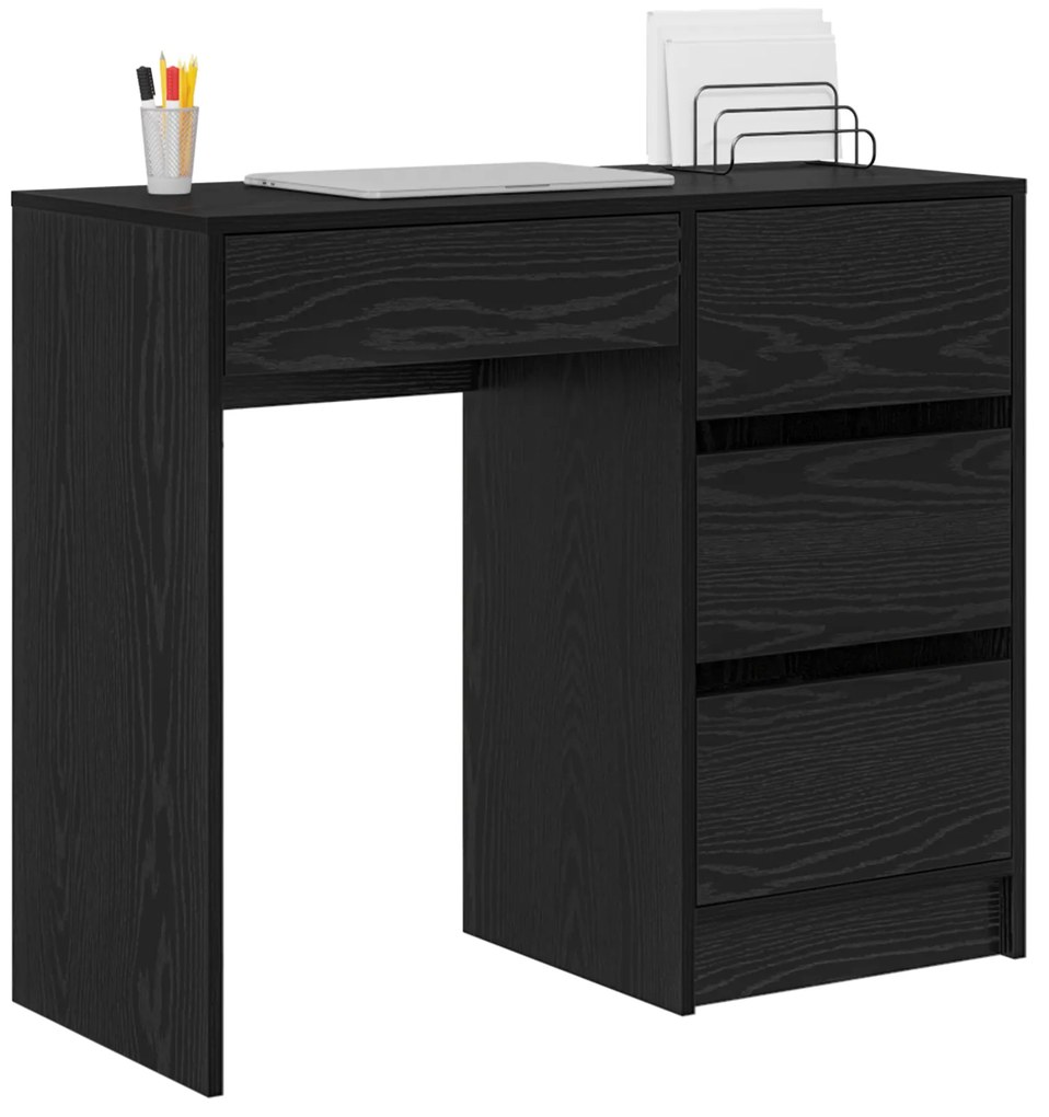 vidaXL Γραφείο με ράφι Μαύρη δρυς 90 x 37.5 x 75 εκ Επεξεργασμένο ξύλο