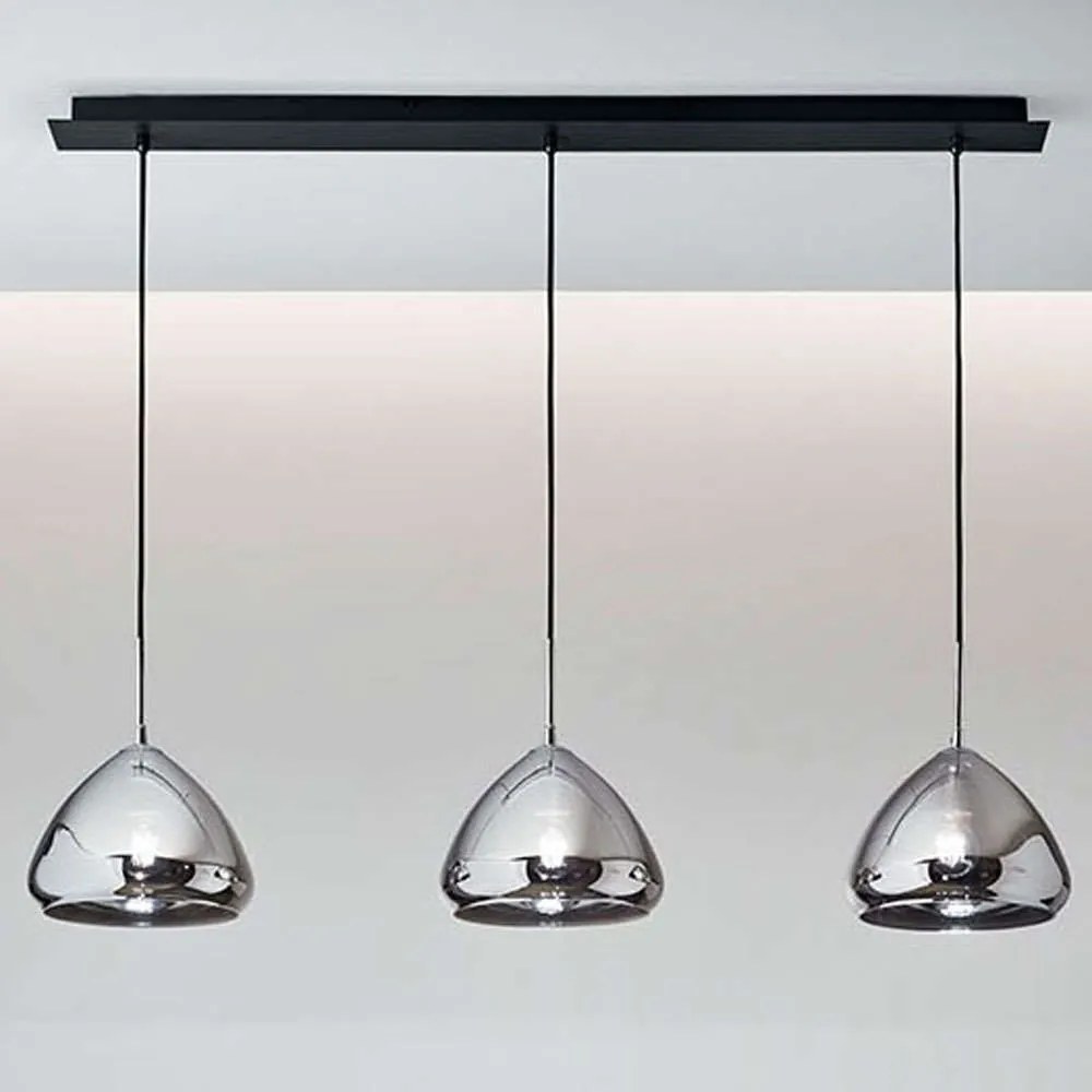 Φωτιστικό Οροφής - Ράγα Glow 3667-48-138 3xE27 40W 110x200cm Chrome La Mia Luce