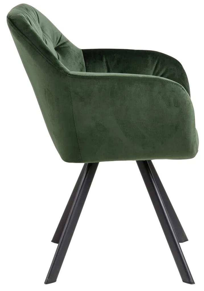 Καρέκλα Oakland 326, Πράσινο, 82x58x62cm, 8 kg, Ταπισερί, Μεταλλικά, Μπράτσα | Epipla1.gr