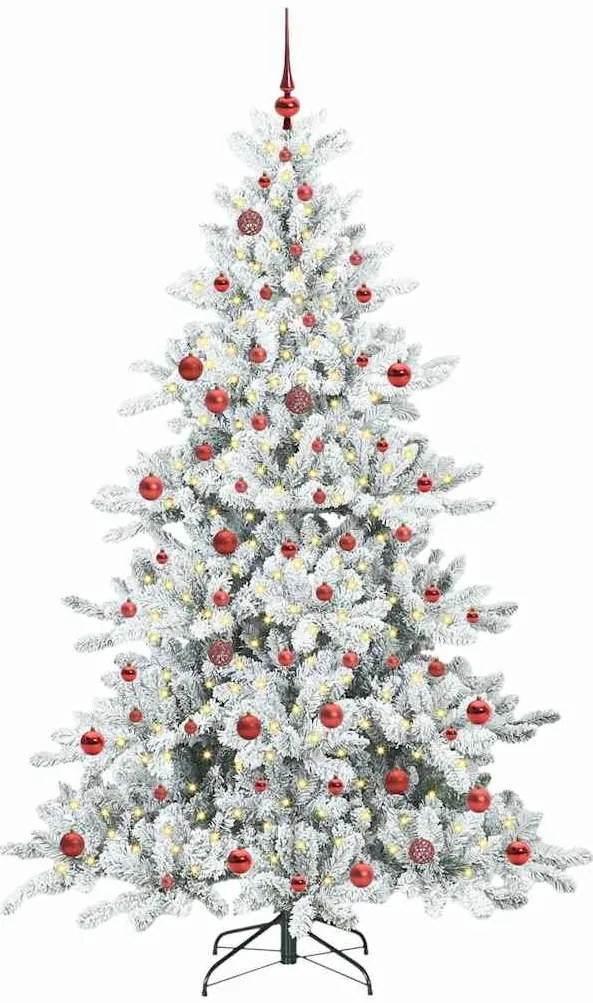 vidaXL Τεχνητό Χριστουγεννιάτικο Δέντρο με Άξονα Λευκό 210 cm PVC