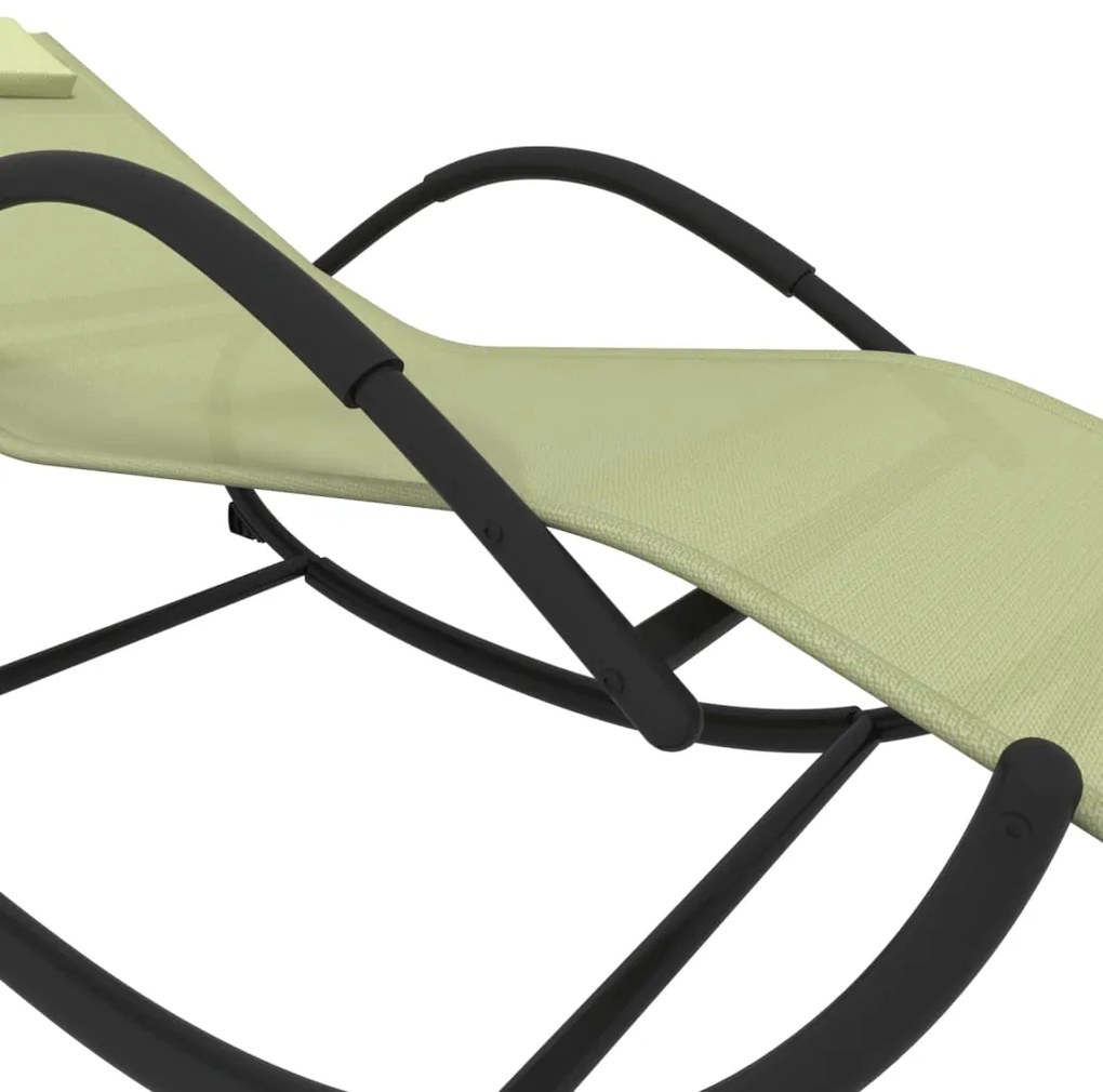 vidaXL Κουνιστές Ξαπλώστρες 2 τεμ. Κρεμ από Ατσάλι / Textilene