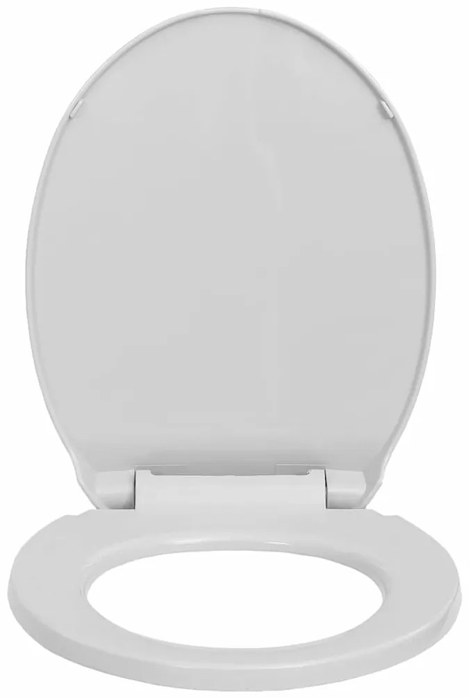 vidaXL Κάλυμμα Λεκάνης με Soft Close & Quick Release Οβάλ Ανοιχτό Γκρι