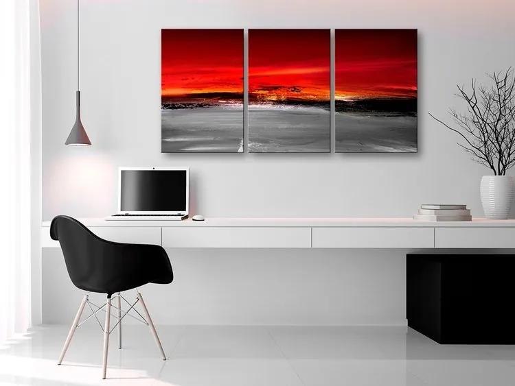 Πίνακας - Crimson Landscape (3 Parts) - 120x60