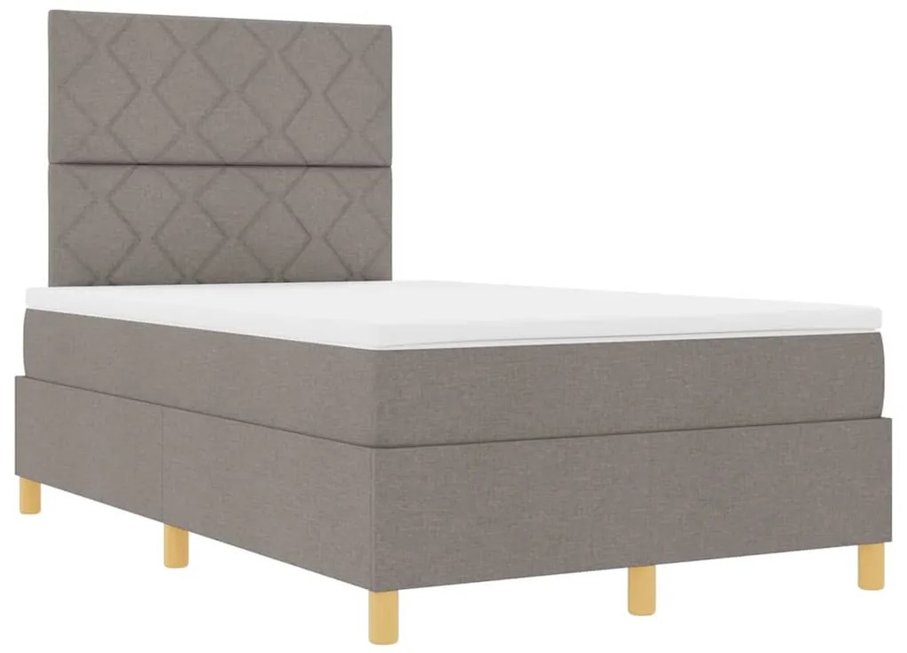 vidaXL Κρεβάτι με ελατήρια με κεφαλάρι Taupe 120 x 190 cm ύφασμα