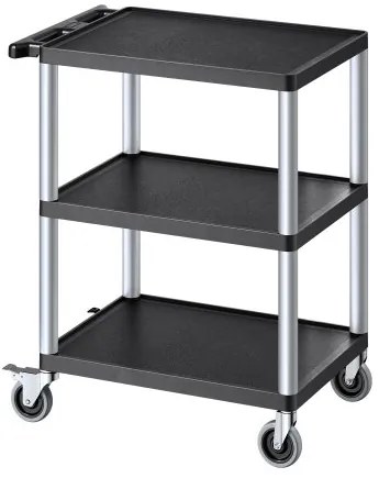 VEVOR 3-shelf Utility Cart 300 lbs 27.6 x 18.1-inch Service Cart with Wheels