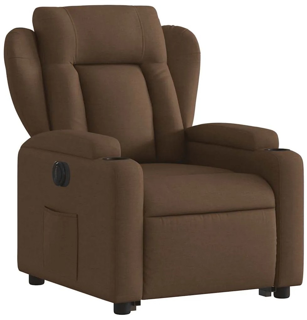 vidaXL Πολυθρόνα Ηλεκτρική Ανακλινόμενη Ανύψωση Σκ. Καφέ Υφασμάτινη