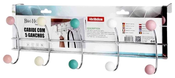 Μεταλλική κρεμάστρα πόρτας 5 θέσεων - 57609-57609