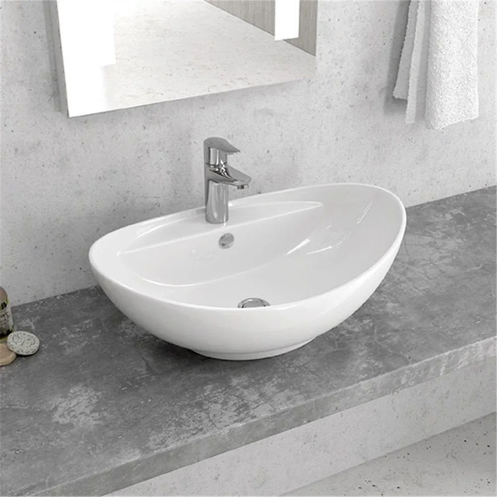 Karag LT 3073 Νιπτήρας Επικαθήμενος Λευκό Πορσελάνη