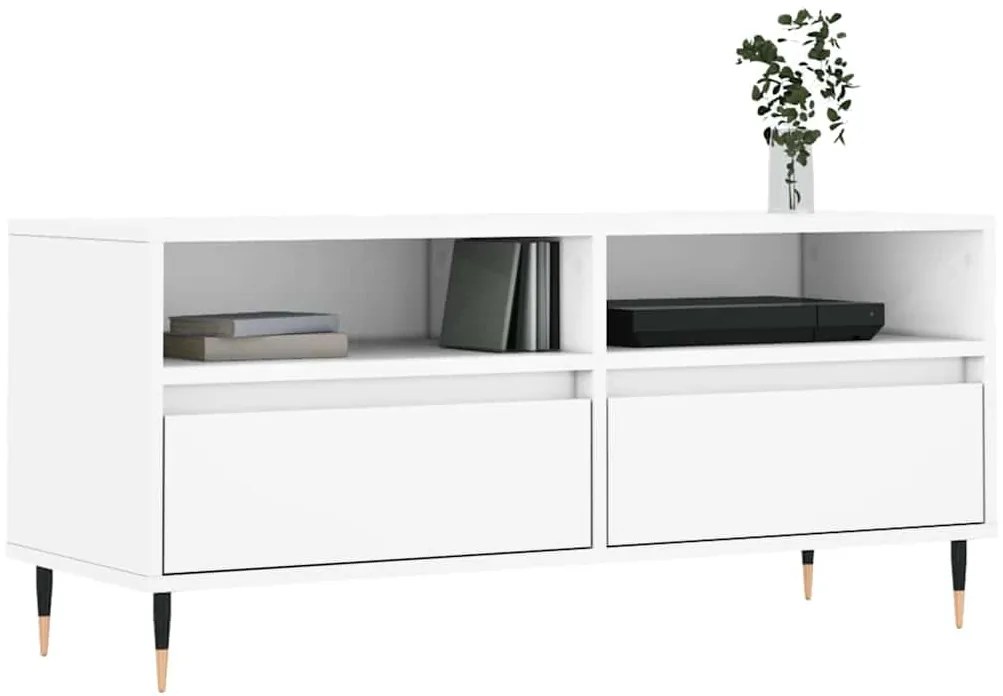 vidaXL Έπιπλο Τηλεόρασης Λευκό 100x34,5x44,5 εκ. Επεξεργασμένο Ξύλο
