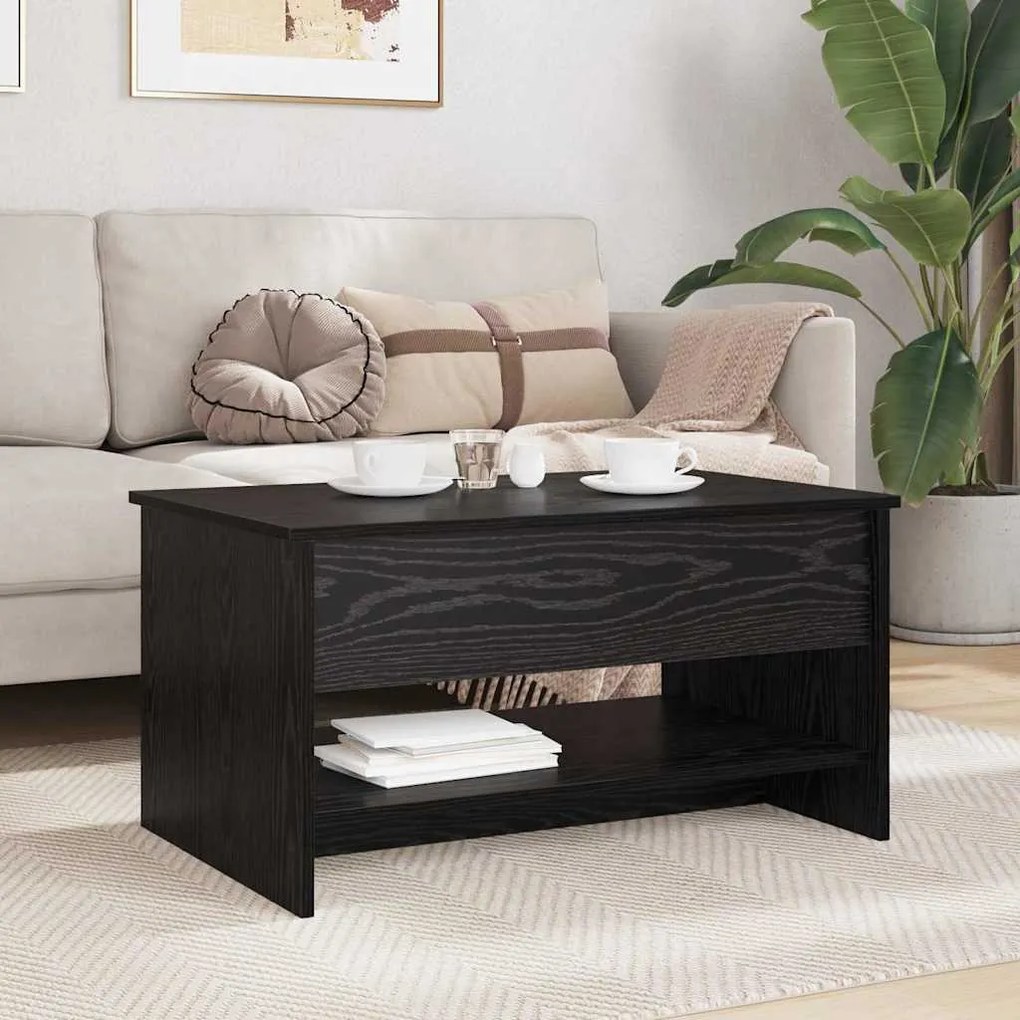 vidaXL Τραπεζάκι σαλονιού Μαύρη δρυς 80 x 50.5 x 41.5 εκ