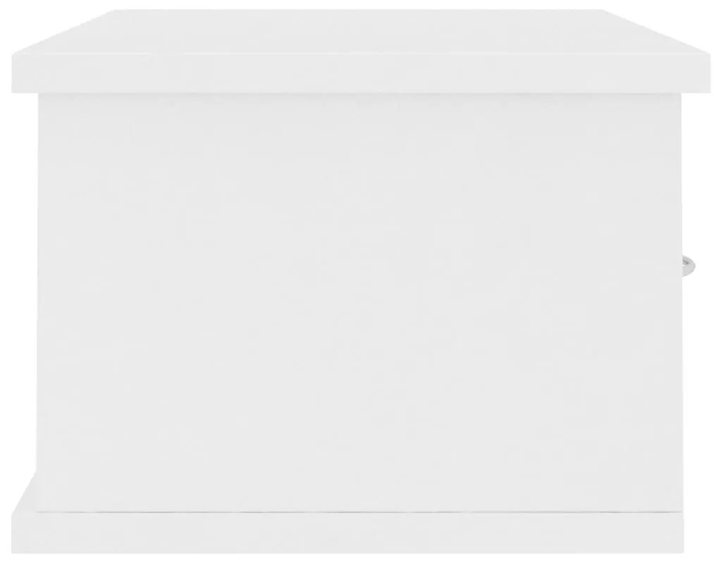 vidaXL Ράφι Τοίχου με Συρτάρια Λευκό 60 x 26 x 18,5 εκ. από Επεξ. Ξύλο