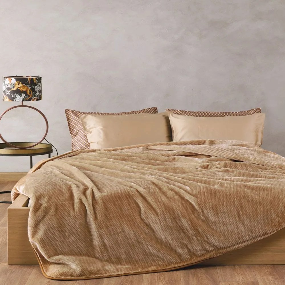 Κουβέρτα Bella 28 Honey Gold Kentia Υπέρδιπλo 220x240cm Πολυέστερ