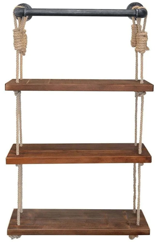 Ραφιέρα Τοίχου 792EVL2667 60x14x120cm Walnut-Black