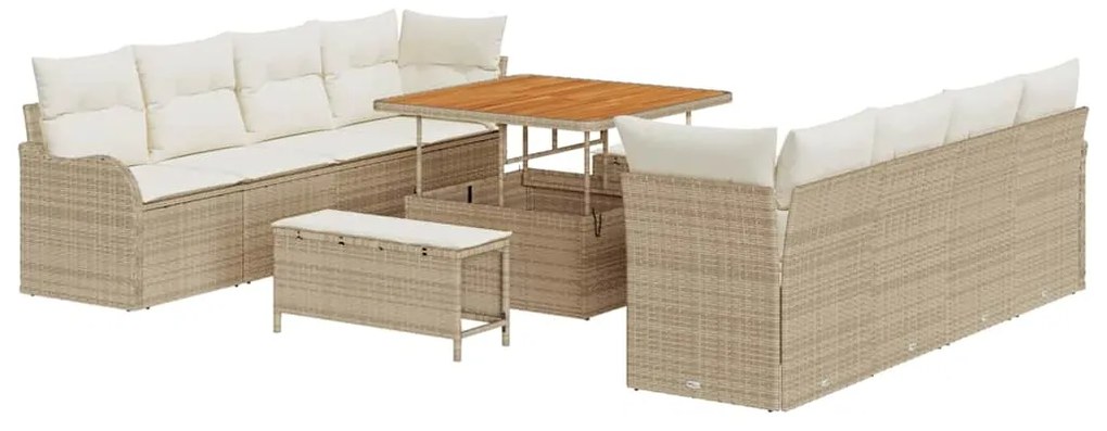 vidaXL Σετ Καναπέ Κήπου 11 pcs Μπεζ, Κρέμα 100 x 100 x 71 cm